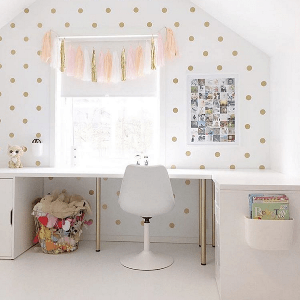 Gold Dot Decals for Nursery and Kids Rooms from rockymountaindecals.ca Gold Polka Dot Wall Decals Girls Nursery Muurstickers