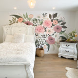 Pocketful of posies floral wall mural, flower wall covering, floral wallpaper, removable wallpaper