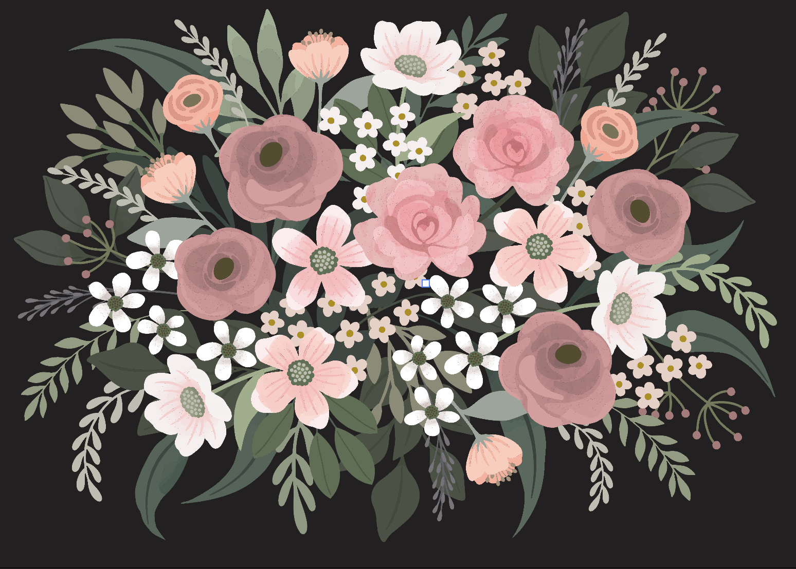 Pocketful of posies floral wall mural, flower wall covering, floral wallpaper, removable wallpaper