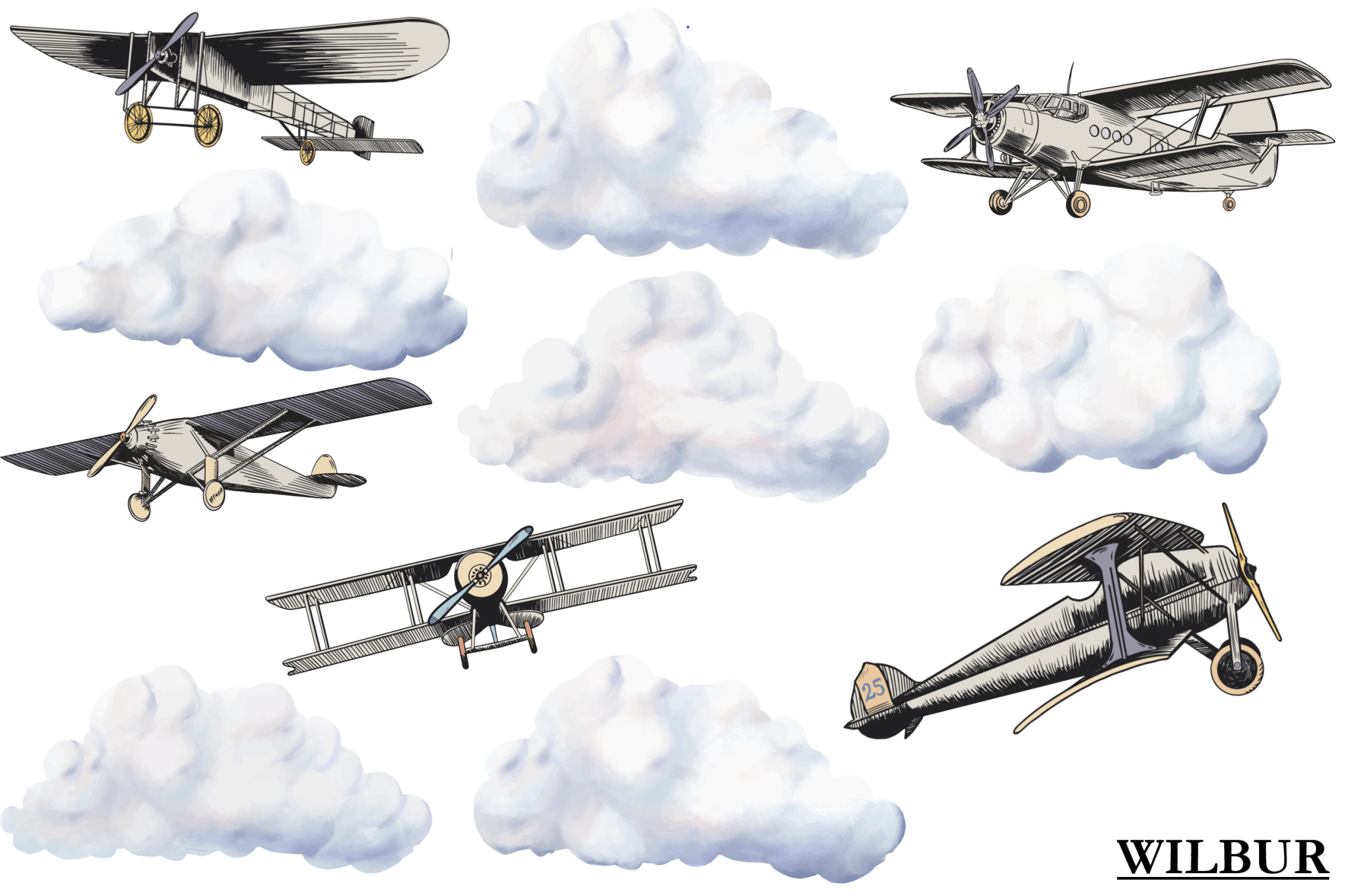 All That is Wright Airplane Decals, Kids Wall Decals, Rocky Mountain Decals