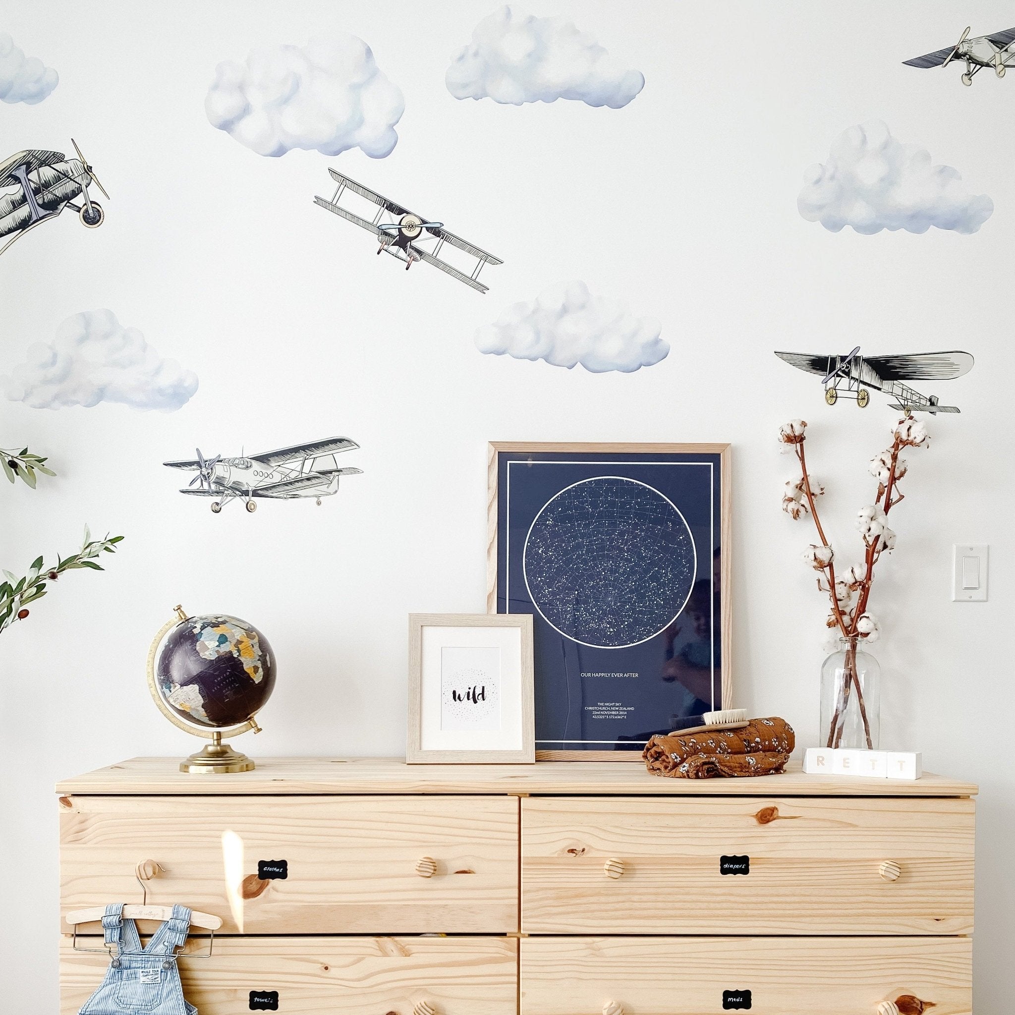 Plane airplane decals, boy decals, boys room decor