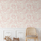 Animal woodland wallpaper, removable, peel and stick, textured wallpaper