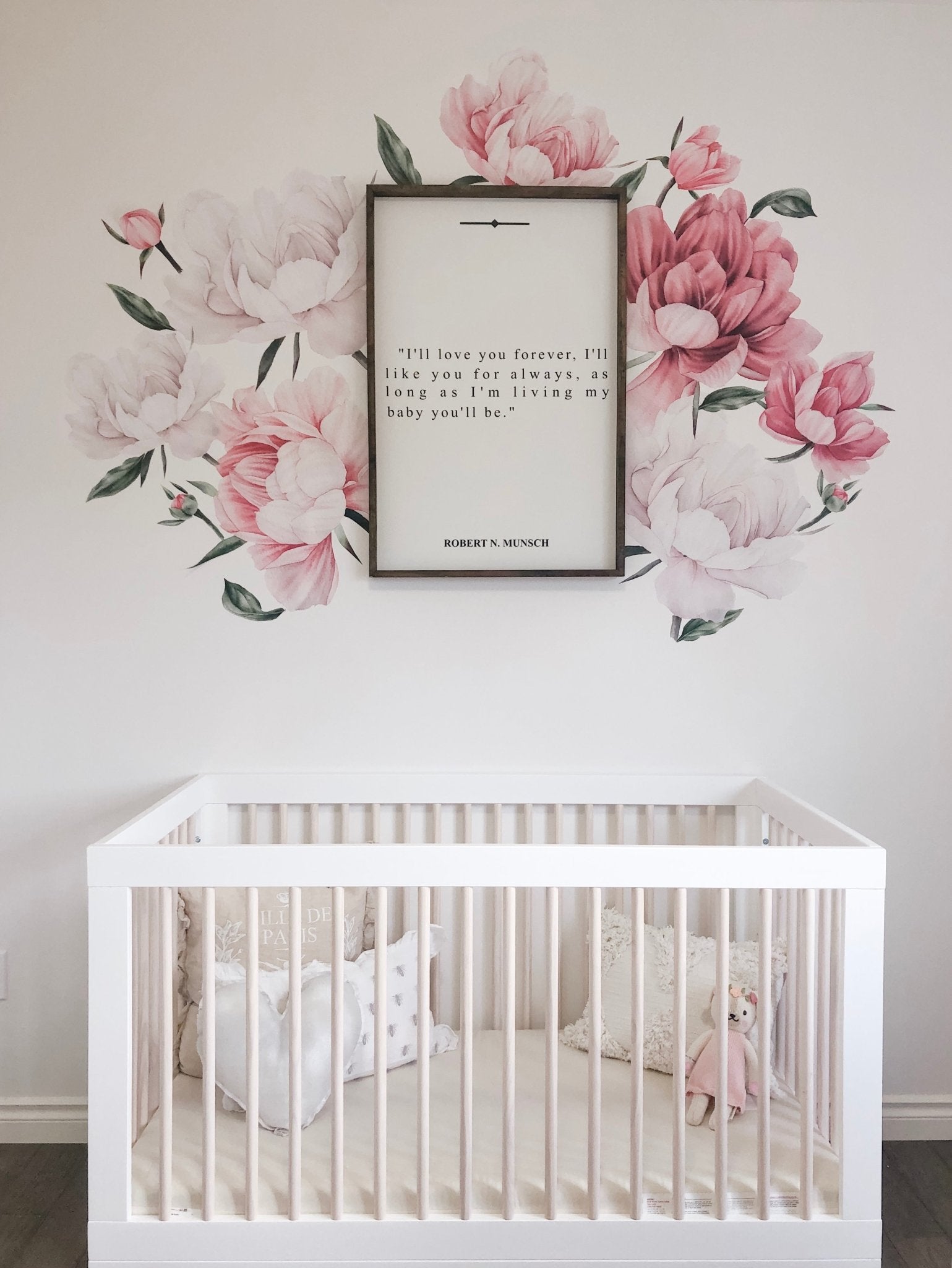 Baby girl nursery blush and pink, Floral wall decals, floral wall decal, floral decals, floral decal, peel and stick decals