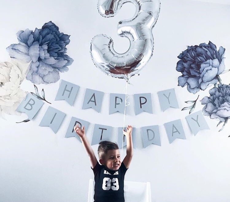 blue flower wall decals peel and stick