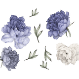 Decals For Boys, Baby Boy Decor, Blue Flower Decor, Peony Decal (Blue White Peony) , Nursery Wall Decals, Kids Wall Decals