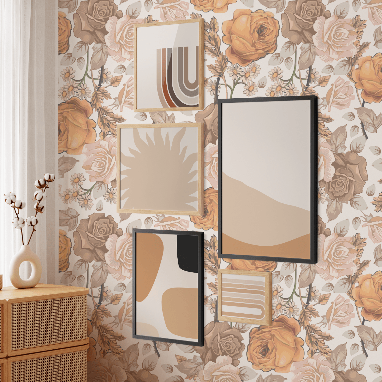 boho glow peel and stick wallpaper