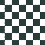 Classic black and white checkered pattern with a hand-painted texture, suitable for wallpaper or fabric design