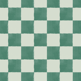 Decorative checkered pattern with alternating sage green and off-white squares, textured wallpaper design