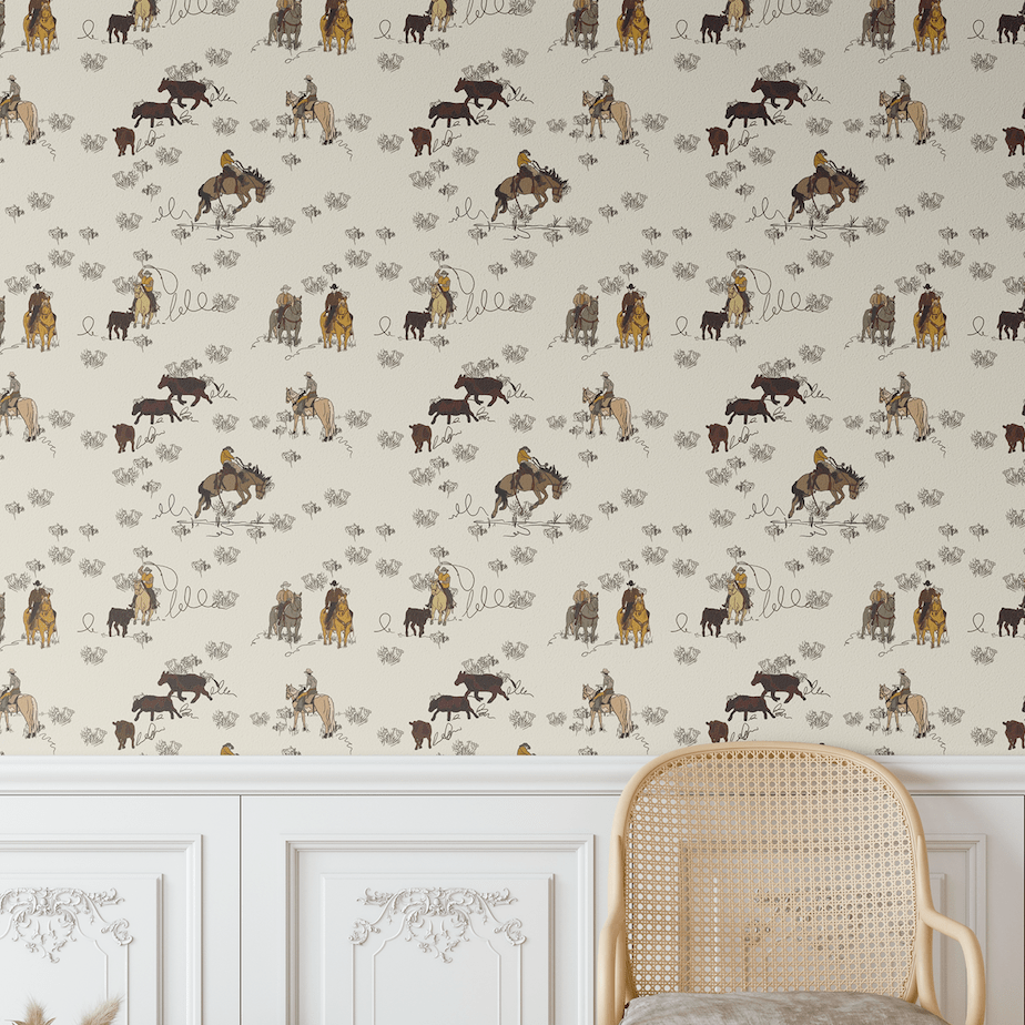 western wallpaper with cowboys