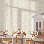 Aesthetic childrens playroom featuring the cutest peel and stick floral wallpaper