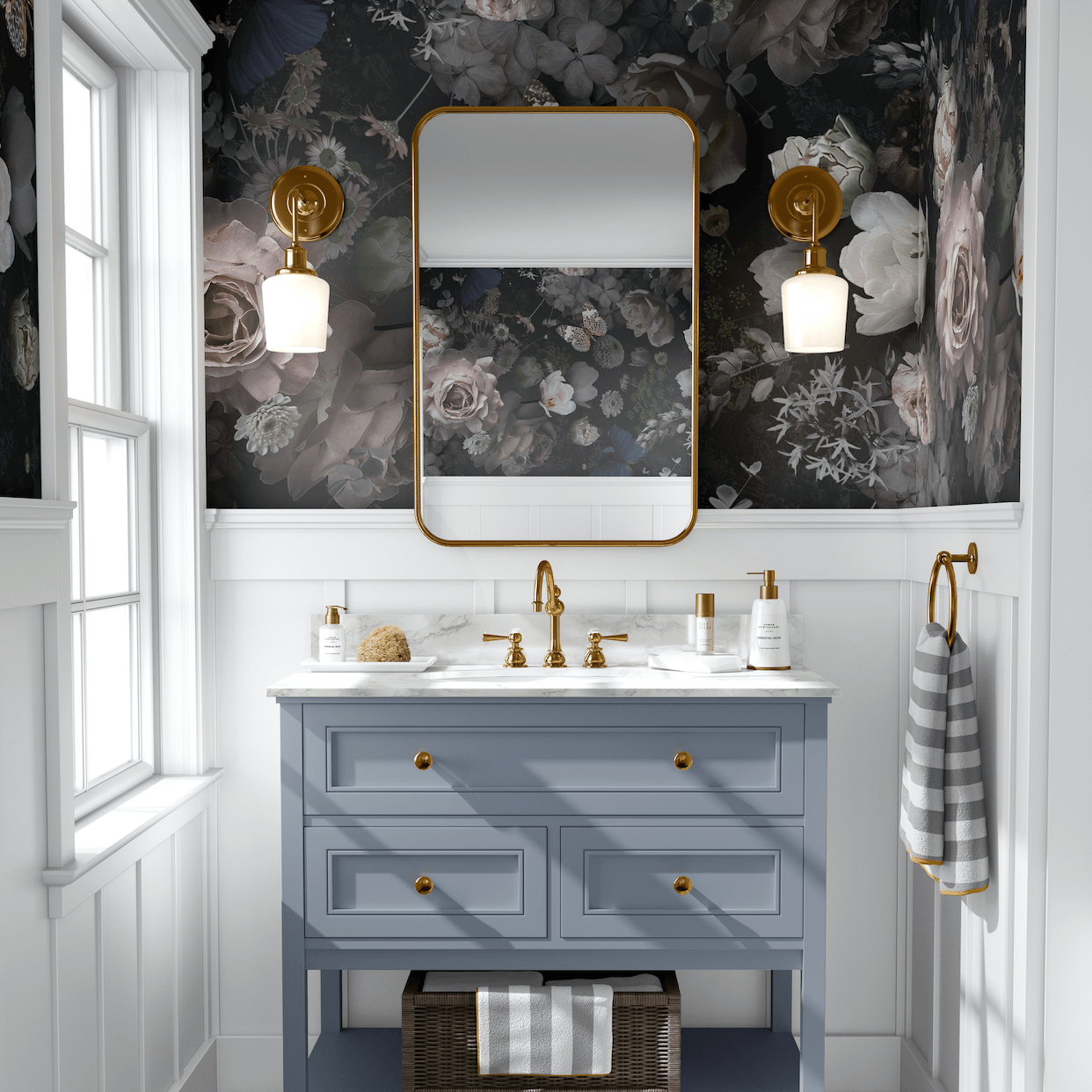 Dutch Dark Floral Wallpaper, peel and stick wallpaper, wallpaper, wallpaper peel and stick, peel and stick wallpapers