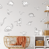 Best Black and White DInosaur wall decals peel and stick