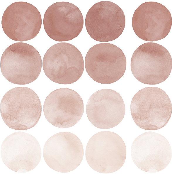 Dusty Rose Pink peel and stick watercolor wall dots