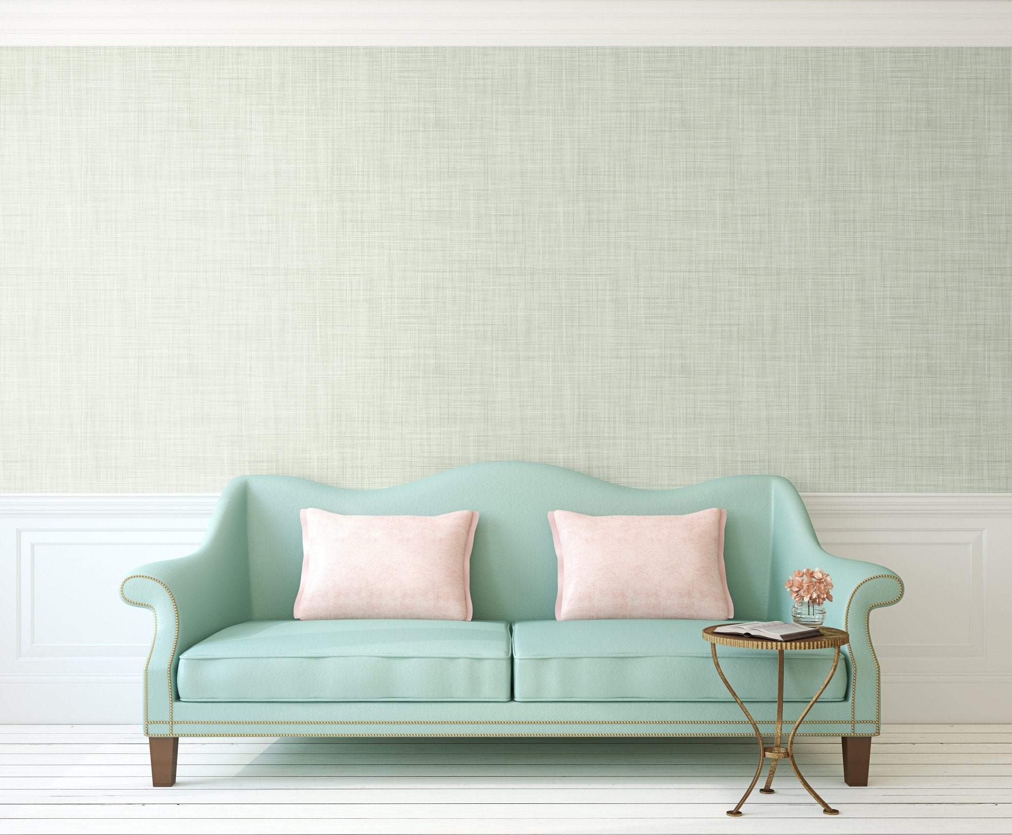 sage green grasscloth wallpaper