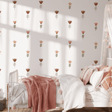 Girls room with pink accents and small wildflower removable decals