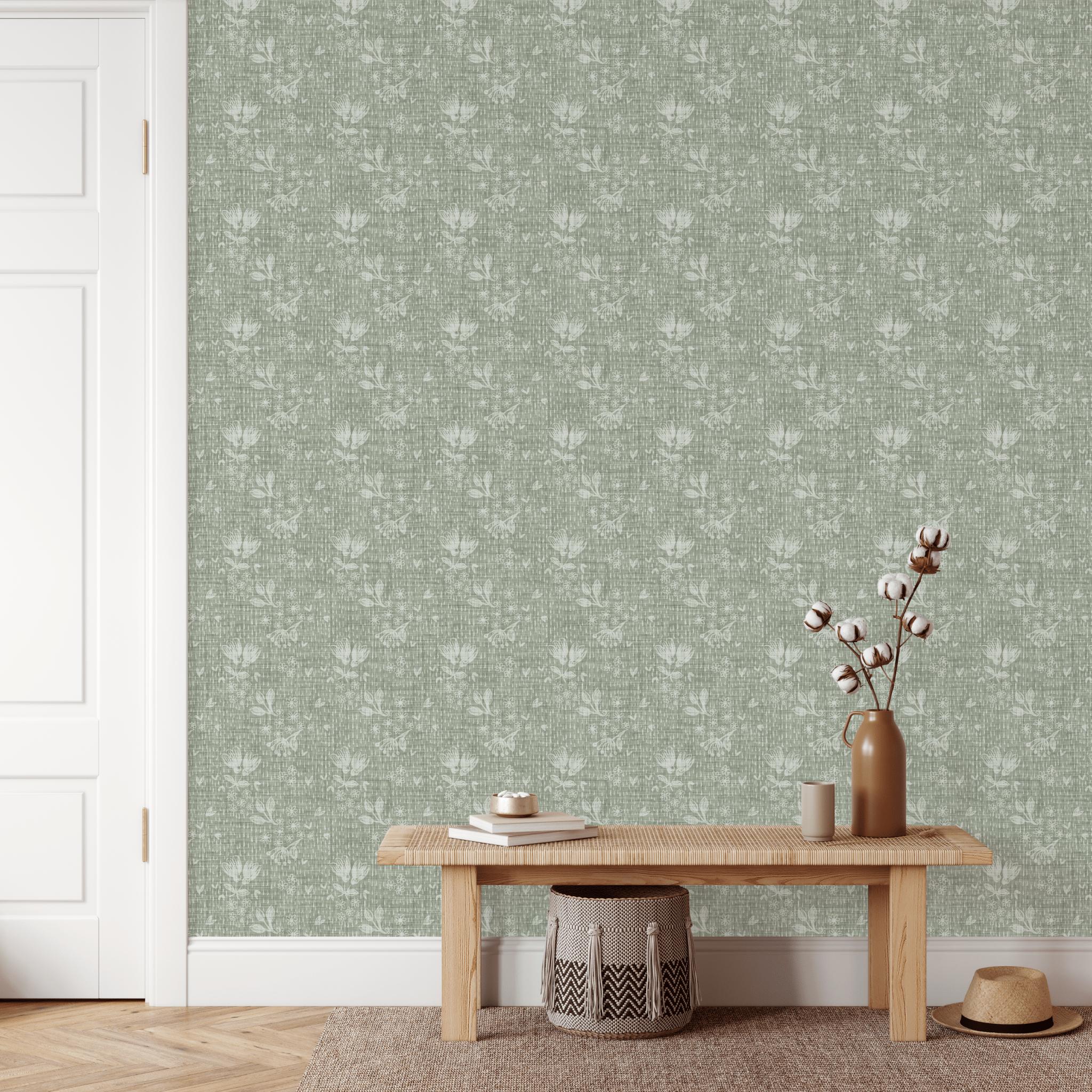Green and best sale grey wallpaper