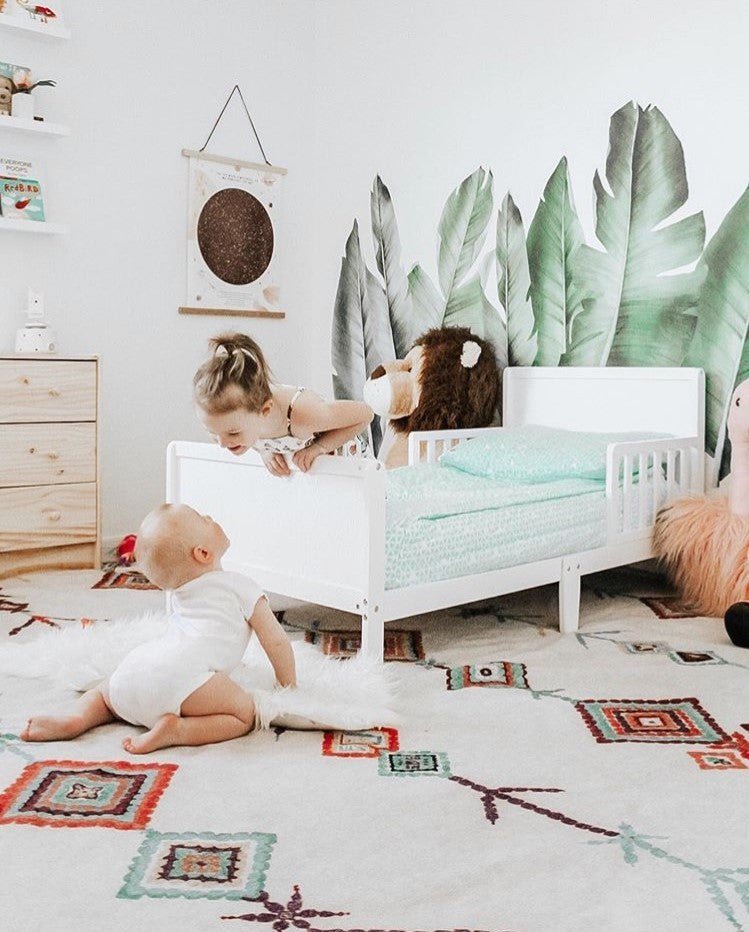 Giant Tropical Leaf Wall Decals in Kids room by Rocky Mountain Decals