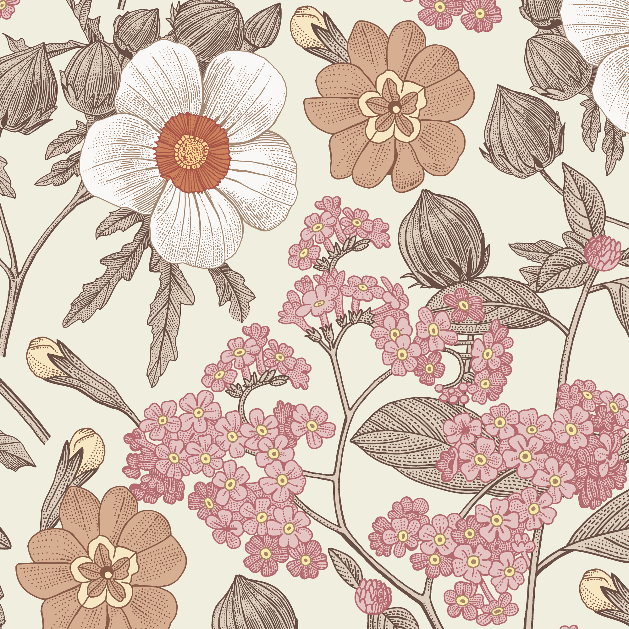Peel and stick wallpaper. Removable wallpaper. Modern Wallpaper. Floral Wallpaper. Boho Decor. Nursery Decor. Baby Wallpaper