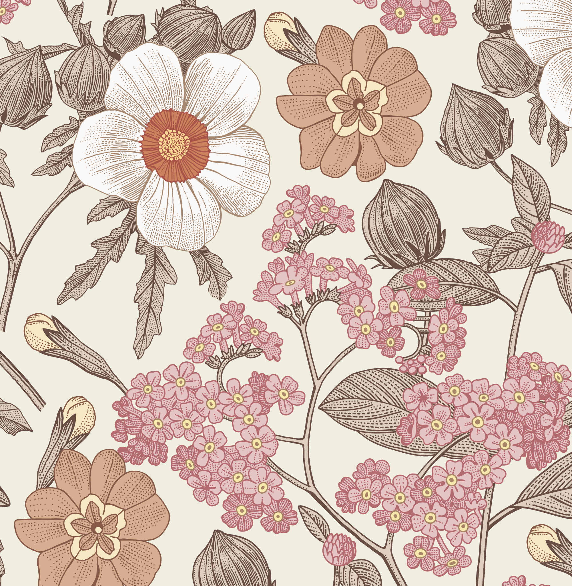 Peel and stick wallpaper. Removable wallpaper. Modern Wallpaper. Floral Wallpaper. Boho Decor. Nursery Decor. Baby Wallpaper