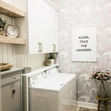 Laundry Wallpaper, Peel and stick wallpaper, great wave wallpaper, peel and stick wall paper