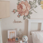 floral wall decals, nursery wall decals, floral wallpaper, kids room decals, peel and stick floral wall decals, flower decals