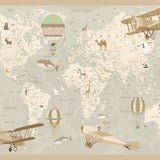 Kids Map of the World Peel and Stick Wall Mural
