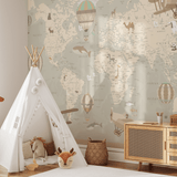 Kids Map of the World Peel and Stick Wall Mural