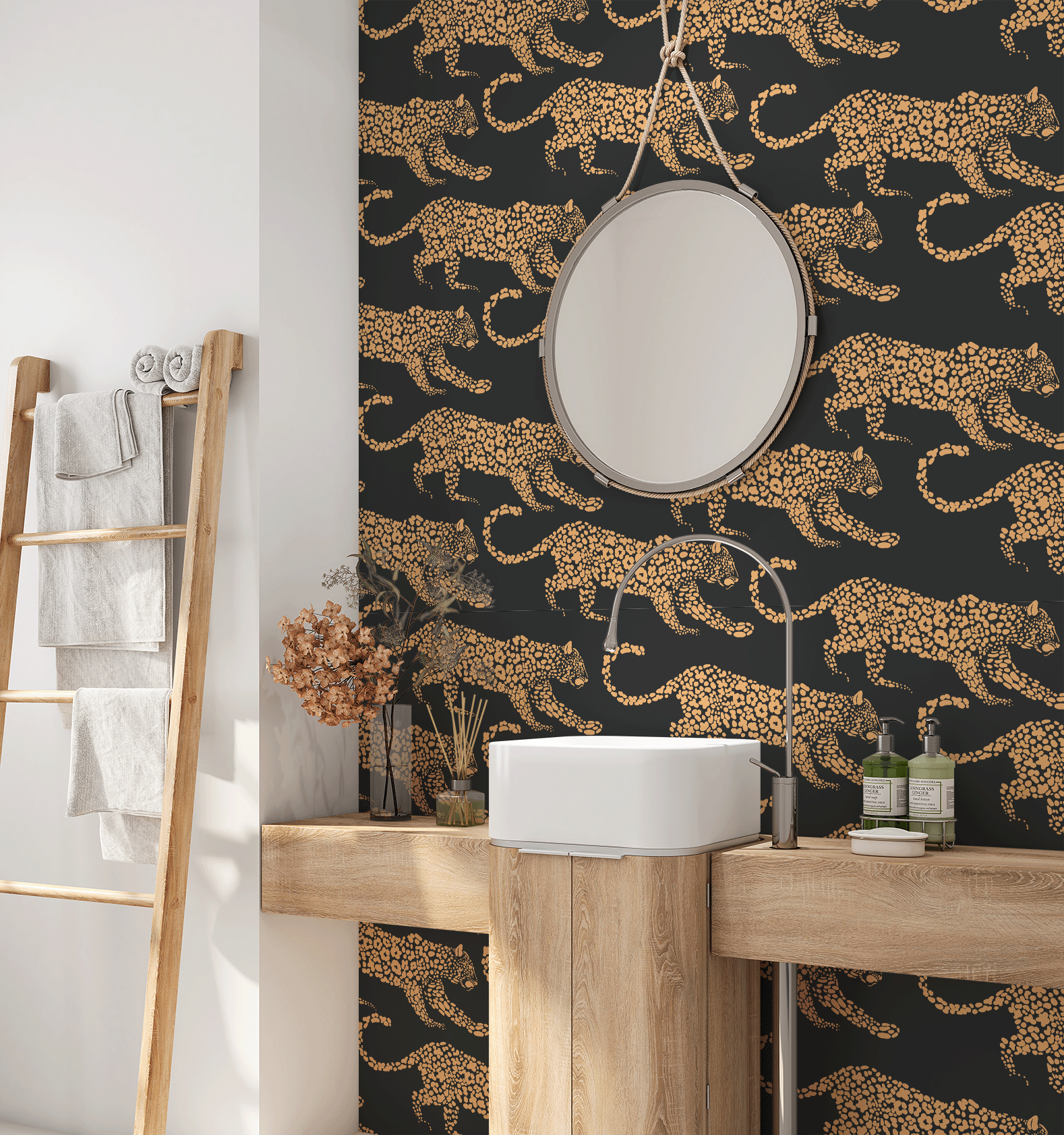 Leopard Print Peel And Stick Removable Wallpaper
