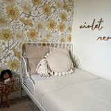 Beautiful child's room with daisy Little love yellow flower peel and stick wallpaper