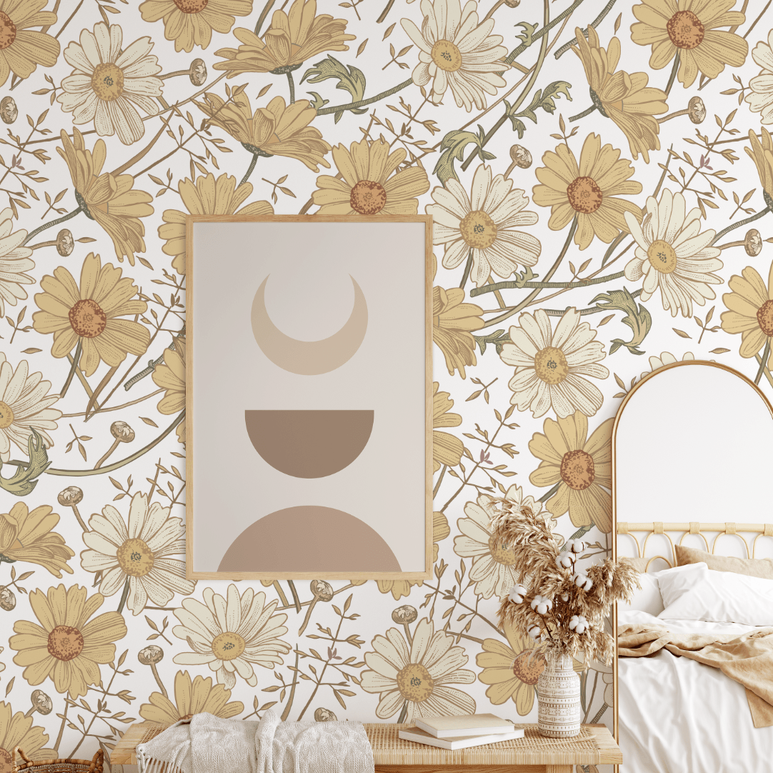 Boho Nursery, Removable wallpaper, Peel and stick floral wallpaper, Little Love Wallpaper