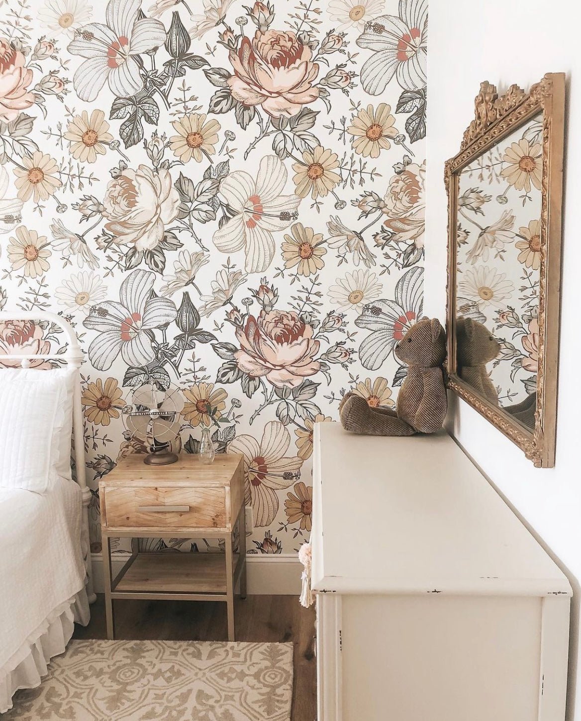 Peel and Stick. Wallpaper. Removable Wallpaper. Wall paper. Flower Wallpaper. Peel and stick Wallpaper. Girls Wallpaper