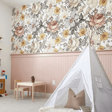 Peel and stick. Peel and stick wallpaper. Removable wallpaper. Dreaming in Pastels Wallpaper. Floral Wallpaper. Nursery Decor