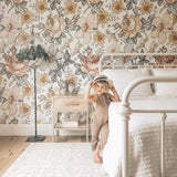 Peel and Stick. Wallpaper. Removable Wallpaper. Wall paper. Kids Wallpaper. Flower Wallpaper. Peel and stick Wallpaper