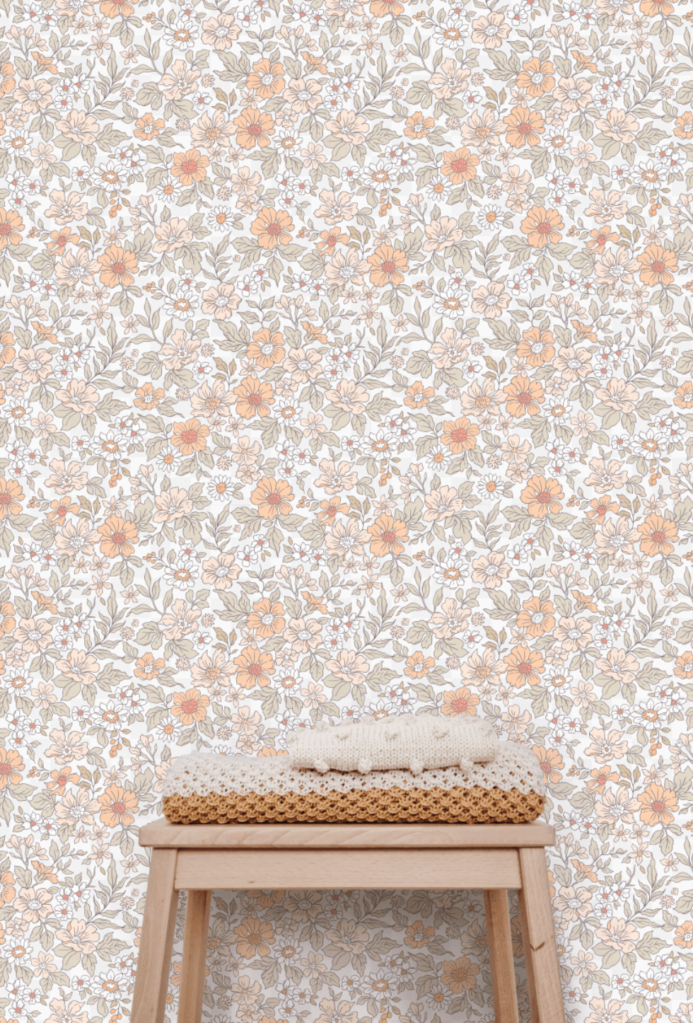 floral removable wallpaper, floral wallpaper, floral removable decals, floral wall decals, floral wall decal, wall mural peel stick, wallpaper nursery