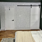 Boho inspired peel and stick wallpaper for master bedroom