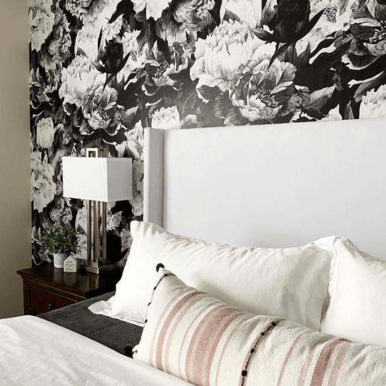 Monochrome Floral Wallpaper (Peel & Stick) - Rocky Mountain Decals