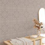 Moroccan tile design removable wallpaper for a bohemian style space
