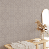 Moroccan tile design removable wallpaper for a bohemian style space