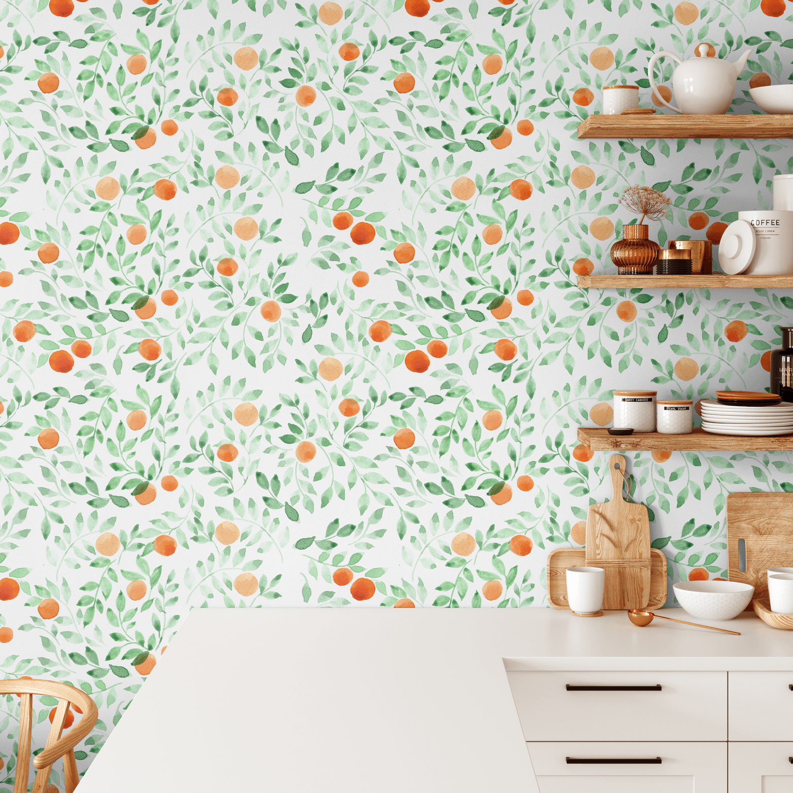 Oranges and leaves wallpaper, aesthetic wallpaper, oranges