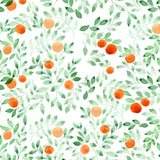 Orange Citrus and Leaves Removable Peel and Stick Wallpaper