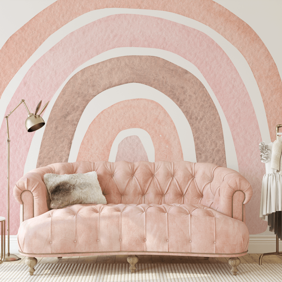 rainbow wall mural for kids room