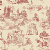Red Toile de Jouy Peel and Stick Wallpaper