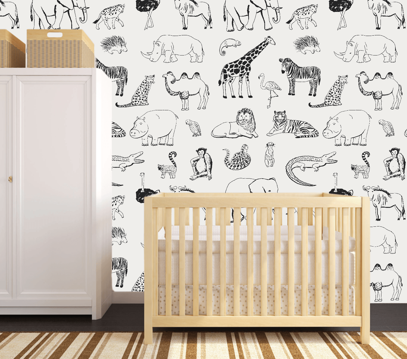 Safari Animal Wallpaper (Peel & Stick) - Rocky Mountain Decals
