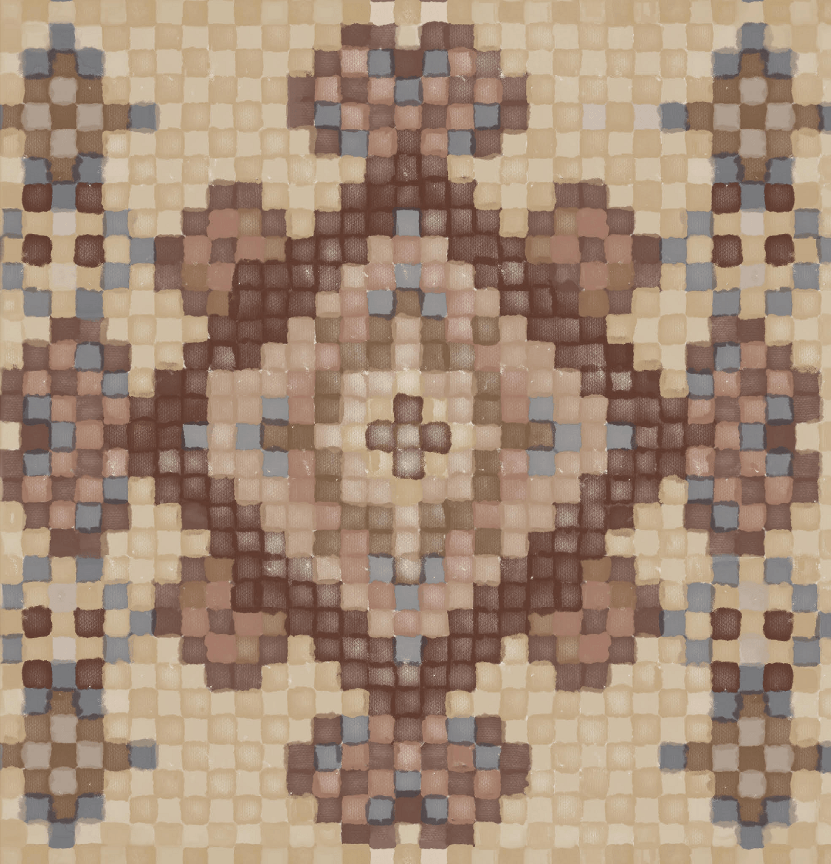 Southwestern style mosaic tile wallpaper sample