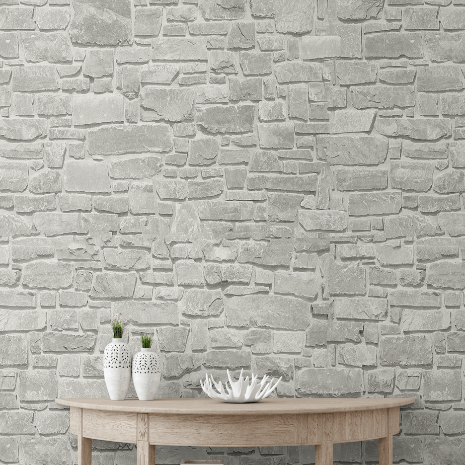 Brick Wall, White - Wallpaper