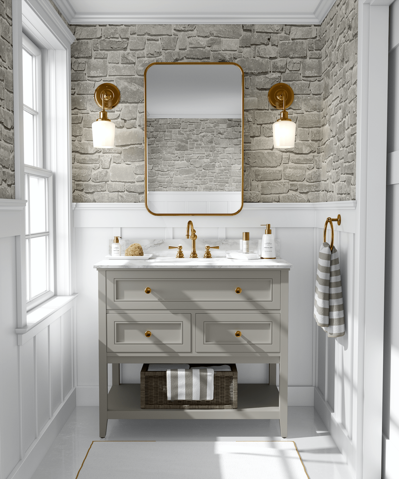 stone wallpaper for walls, peel and stick texture removable bathroom wall paper