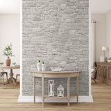 stone wallpaper for walls, peel and stick texture removable, wallpaper with stone/rock, grey, wallpaper