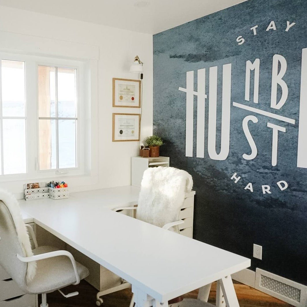 blue wall mural for office home decor peel and stick