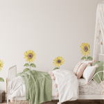 Individual self adhesive sunflower wall stickers for kids rooms