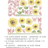 Sunflower and Butterfly Wall Stickers